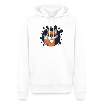 Schicke Fuchs-Sonnenbrille auf Schwarz - Männer Premium Bio Hoodie - Weiß - Vorne - Nico (187cm)