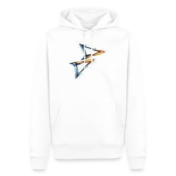Trikot Design Dreieck Blau Orange Sportlich Stil - Männer Premium Bio Hoodie - Weiß - Vorne - Nico (187cm)