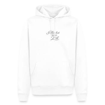 Alles hat seine Zeit Schriftzug - Männer Premium Bio Hoodie - Weiß - Vorne - Nico (187cm)