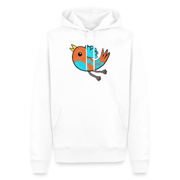 Petit Oiseau Orange - Sweat à capuche Premium bio Homme - blanc - Devant - Nico (187cm)