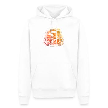 Idée cadeau pour un vélo de route avec vélo de route - Sweat à capuche Premium bio Homme - blanc - Devant - Nico (187cm)