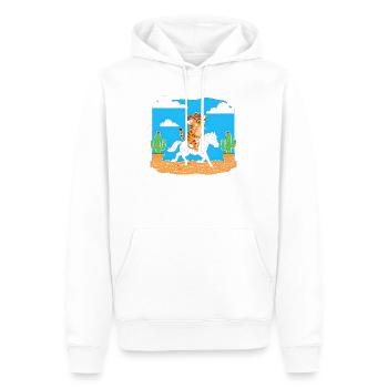 Chat Cowboy dans le désert - Sweat à capuche Premium bio Homme - blanc - Devant - Nico (187cm)