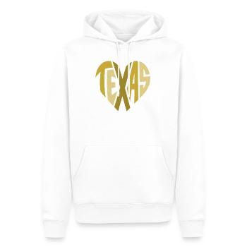 Texas Herz Typografie - Männer Premium Bio Hoodie - Weiß - Vorne - Nico (187cm)