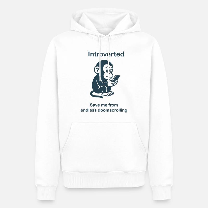 Introvertierter – Endloses Doomscrolling - Männer Premium Bio Hoodie - Weiß