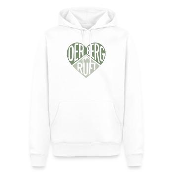 Der Berg ruft Herzdesign  - Männer Premium Bio Hoodie - Weiß - Vorne - Nico (187cm)