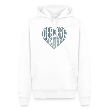 Der Berg ruft - Herzdesign - Männer Premium Bio Hoodie - Weiß - Vorne - Nico (187cm)