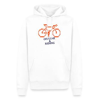 Offline und Fahren für IT-Spezialisten - Männer Premium Bio Hoodie - Weiß - Vorne - Nico (187cm)