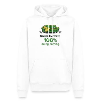 Prédiction du week-end : 100 % sans rien faire - Sweat à capuche Premium bio Homme - blanc - Devant - Nico (187cm)