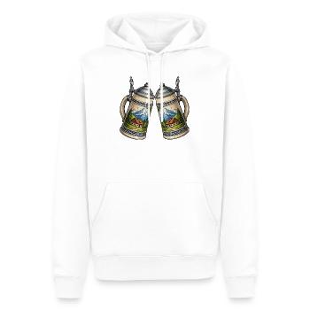 Bière Alpine Panorama Chops Bière - Sweat à capuche Premium bio Homme - blanc - Devant - Nico (187cm)