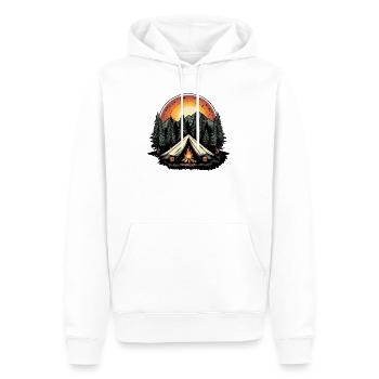 Camping Forest Tent - Men’s Premium Organic Hoodie - white - Front - Nico (187cm)