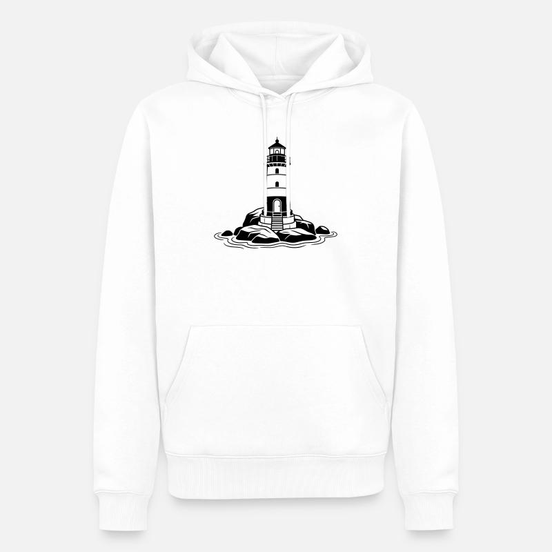 Leuchtturm - Männer Premium Bio Hoodie - Weiß