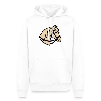 Logo de l’éleveur de chevaux Pony Head - Sweat à capuche Premium bio Homme - blanc - Devant - Nico (187cm)