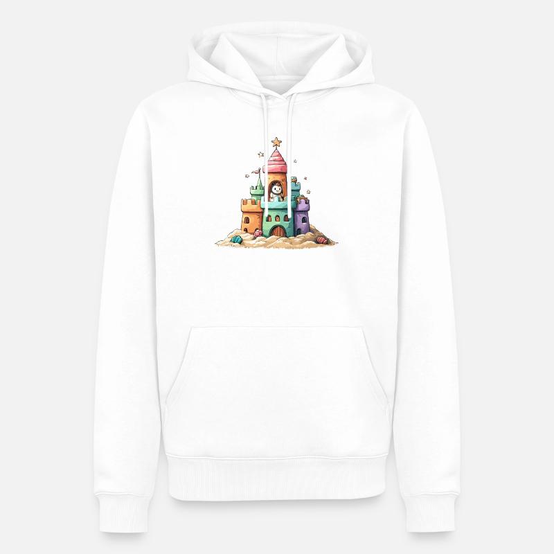 Aventure Étoilée Bac à Sable - Sweat à capuche Premium bio Homme - blanc