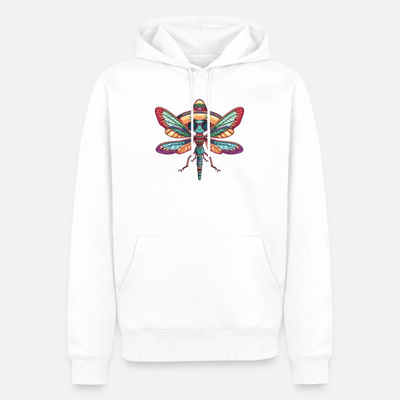 Sombrero drôle de libellule - Sweat à capuche Premium bio Homme - blanc