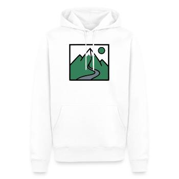 Paysage montagneux Randonnée Randonnée Alpinistes - Sweat à capuche Premium bio Homme - blanc - Devant - Nico (187cm)