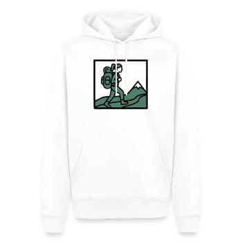 Wanderin Rucksack Berge Wandern Frauen Wanderlust - Männer Premium Bio Hoodie - Weiß - Vorne - Nico (187cm)