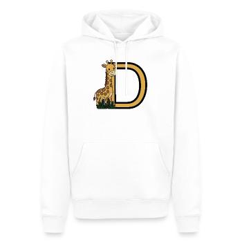 Giraffe mit Buchstaben D - Männer Premium Bio Hoodie - Weiß - Vorne - Nico (187cm)