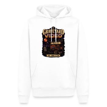 Vidéo du cimetière Ouverture tardive Rétro - Sweat à capuche Premium bio Homme - blanc - Devant - Nico (187cm)