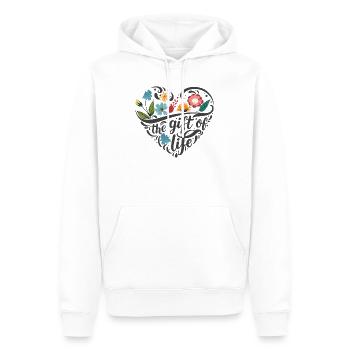 Coeur de fleur - Sweat à capuche Premium bio Homme - blanc - Devant - Nico (187cm)