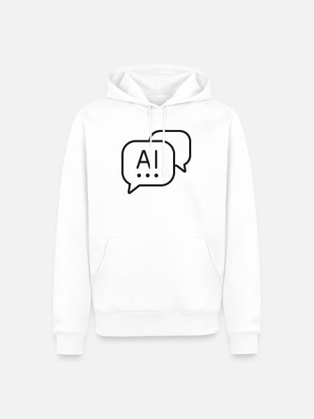 KI-Gesprächszeilen-Symbol - Männer Premium Bio Hoodie - Weiß
