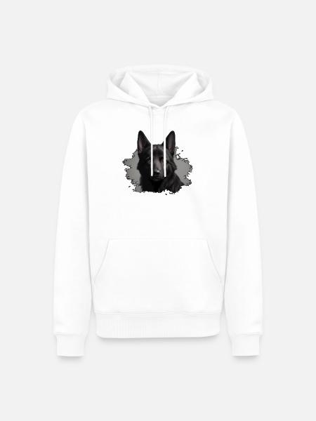 schwarzer schäferhund - Männer Premium Bio Hoodie - Weiß