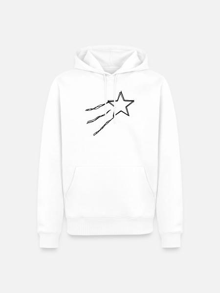Sternschnuppe handgezeichnet - Männer Premium Bio Hoodie - Weiß