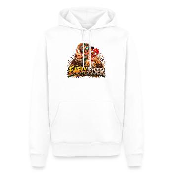 Frühaufsteher Freundschaft Huhn - Männer Premium Bio Hoodie - Weiß - Vorne - Nico (187cm)