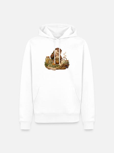 Otter mischt Kräutertee - Männer Premium Bio Hoodie - Weiß