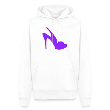 Violette Stiletto Silhouette - Männer Premium Bio Hoodie - Weiß - Vorne - Nico (187cm)