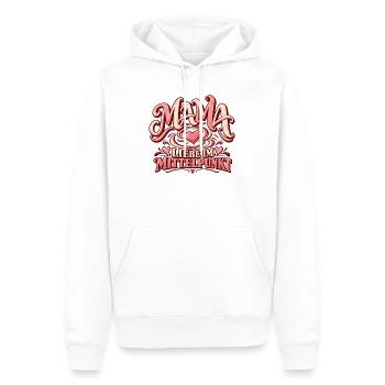 Mama im Wirbel Liebe im Mittelpunkt | Mama Spruch - Männer Premium Bio Hoodie - Weiß - Vorne - Nico (187cm)