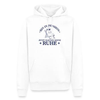 Pension hab ich meine Ruhe Pensionärin Schaf - Männer Premium Bio Hoodie - Weiß - Vorne - Nico (187cm)