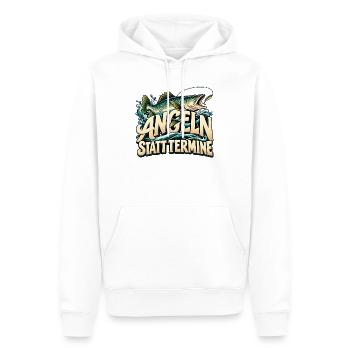Angeln statt Termine Geschenkidee Vatertag - Männer Premium Bio Hoodie - Weiß - Vorne - Nico (187cm)