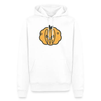 Lachender Kürbis Sternenhimmel - Männer Premium Bio Hoodie - Weiß - Vorne - Nico (187cm)
