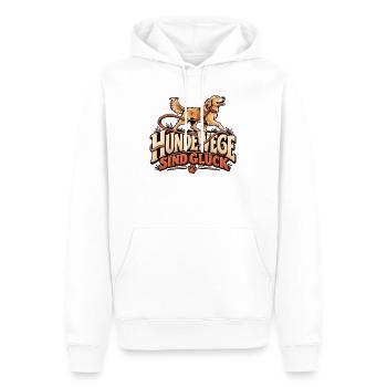 Hundewege sind Glück Liebevolles Hundemotiv - Männer Premium Bio Hoodie - Weiß - Vorne - Nico (187cm)