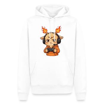 Gamer Fire Goat Shirt Feuer Ziege - Männer Premium Bio Hoodie - Weiß - Vorne - Nico (187cm)