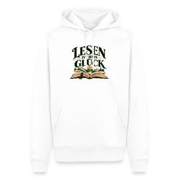 Lesen ist mein Glück Geschenktipp für Leseratten - Männer Premium Bio Hoodie - Weiß - Vorne - Nico (187cm)