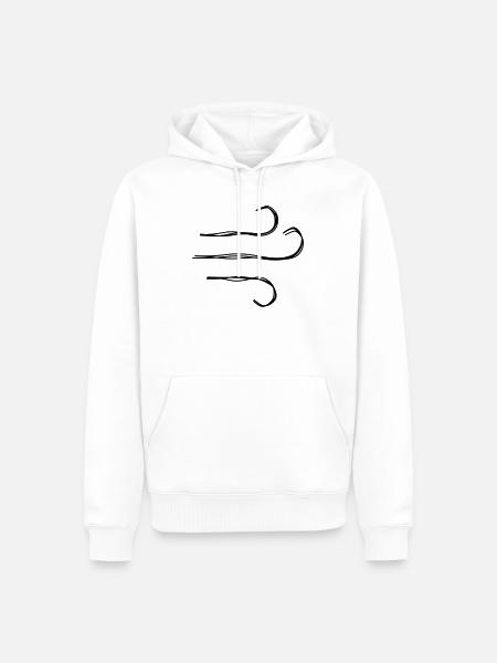 Wind handgezeichnet - Männer Premium Bio Hoodie - Weiß