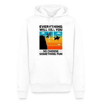 Wingsuit fliegen Base Jumping Fallschirmspringen Wingsuiting - Männer Premium Bio Hoodie - Weiß - Vorne - Nico (187cm)