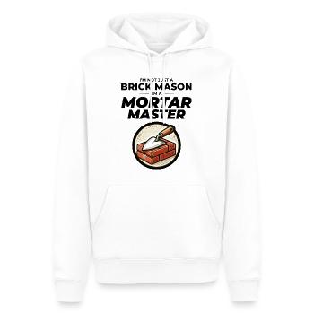 Mastering Mortar: The Wit of a Brick Mason - Men’s Premium Organic Hoodie - white - Front - Nico (187cm)