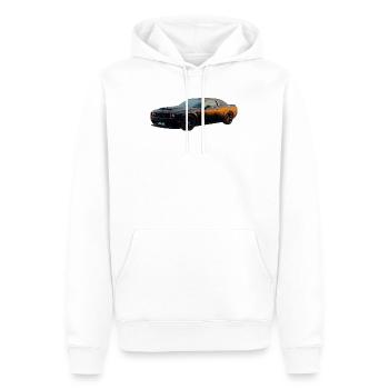 Challenger - Männer Premium Bio Hoodie - Weiß - Vorne - Nico (187cm)
