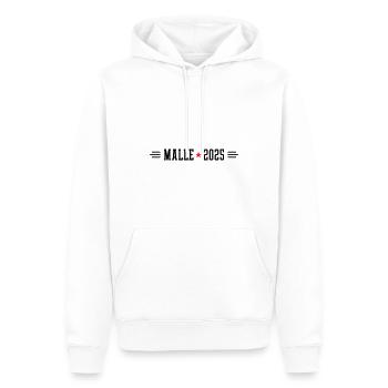 Malle 2025 - Männer Premium Bio Hoodie - Weiß - Vorne - Nico (187cm)