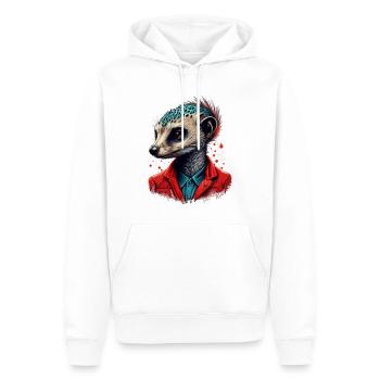 Suricate - Sweat à capuche Premium bio Homme - blanc - Devant - Nico (187cm)
