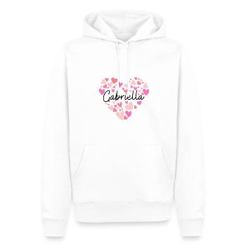 J’adore Gabriella - Sweat à capuche Premium bio Homme - blanc - Devant - Nico (187cm)