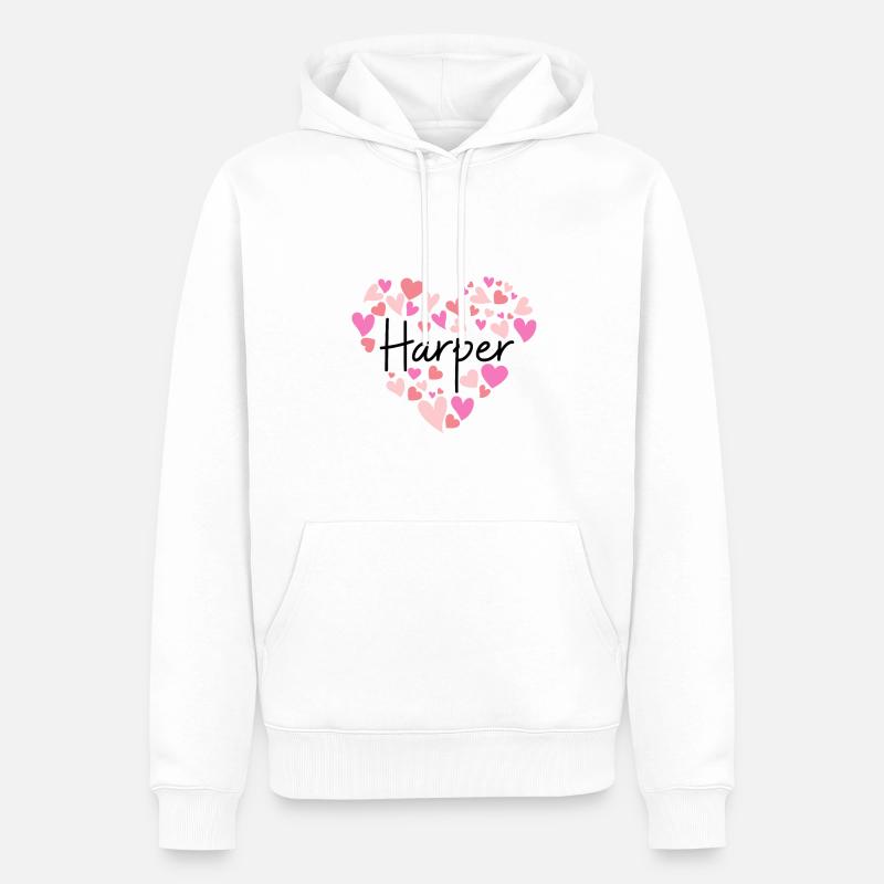 Ich liebe Harper - Männer Premium Bio Hoodie - Weiß