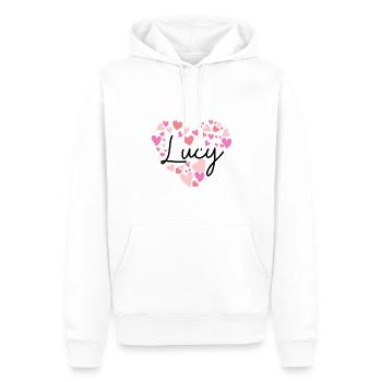 Ich liebe Lucy - Männer Premium Bio Hoodie - Weiß - Vorne - Nico (187cm)