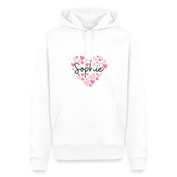 J’adore Sophie - Sweat à capuche Premium bio Homme - blanc - Devant - Nico (187cm)