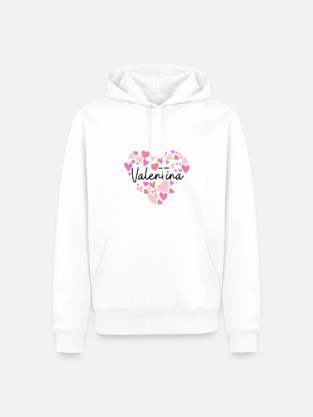 Ich liebe Valentina - Männer Premium Bio Hoodie - Weiß