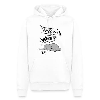 Hilfe Help me Später Schlafen Elefant müde - Männer Premium Bio Hoodie - Weiß - Vorne - Nico (187cm)