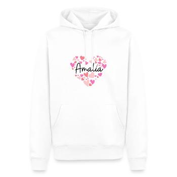 Ich liebe Amalia - Herzen für Amalia - Männer Premium Bio Hoodie - Weiß - Vorne - Nico (187cm)
