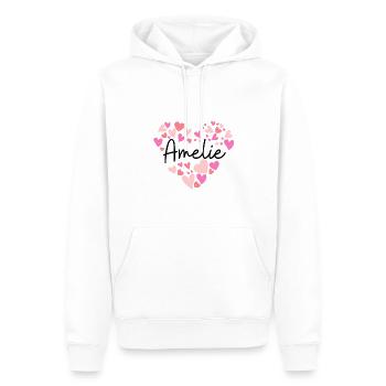 Ich liebe Amelie - Herzen für Amelie - Männer Premium Bio Hoodie - Weiß - Vorne - Nico (187cm)